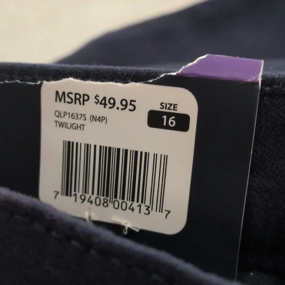 GAP Classic Navy Blue Casual Pants, Stretch Skinny, Size 16 NWT - Picture 8 of 9